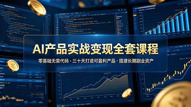 (19074期)AI产品实战变现全套课程,零基础无需代码,三十天打造可盈利产品搭建长期副业资产-智云网