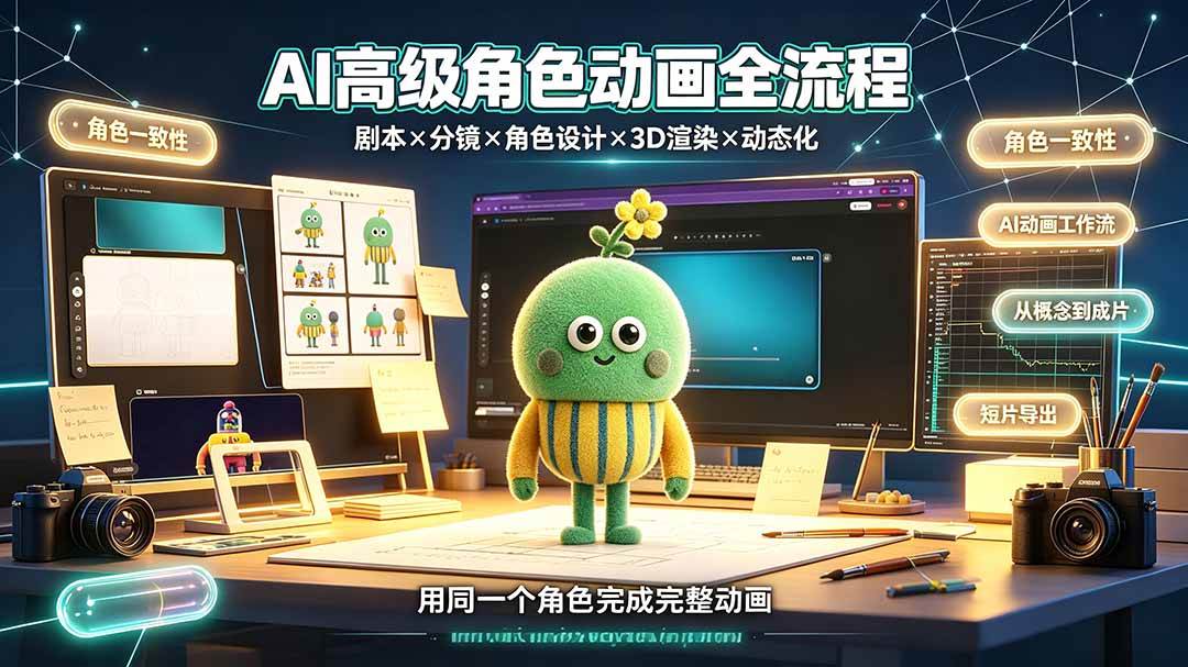 (19304期)AI高级角色动画全流程:剧本×分镜×角色设计×3D渲染×动态化,从概念到成片一站式教学-智云网