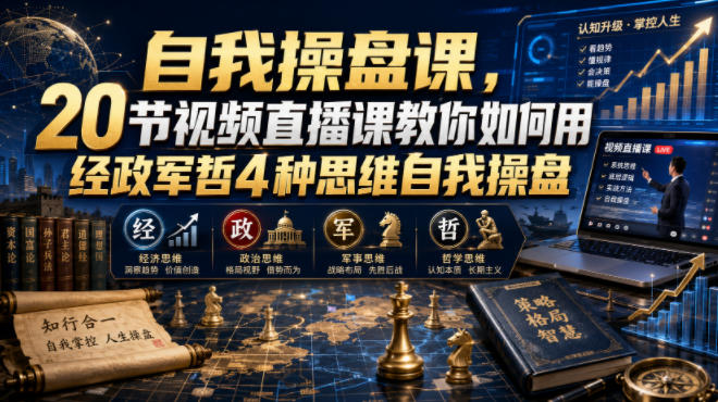 自我操盘课,20节视频直播课教你如何用经政军哲4种思维自我操盘-智云网