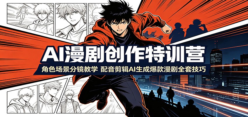AI漫剧创作特训营:角色场景分镜教学,配音剪辑AI生成爆款漫剧全套技巧-智云网