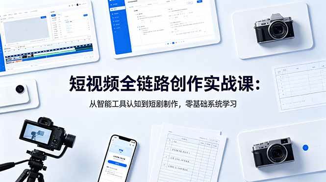 （18683期）短视频全链路创作实战课：从智能工具认知到短剧制作，零基础系统学习-智云网