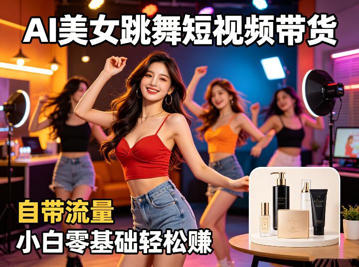 AI美女跳舞短视频带货：自带流量，小白零基础轻松賺，详细拆解-智云网