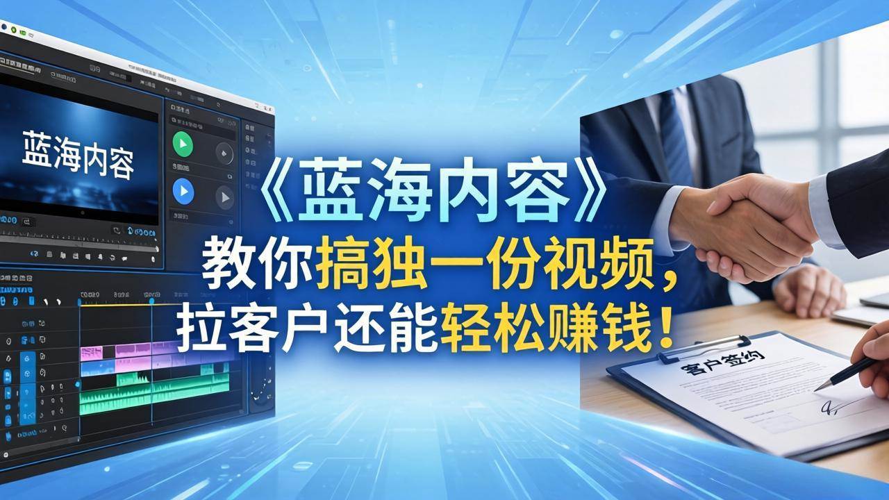 （18301期）做视频卷不动了？《蓝海内容》教你搞独一份视频，拉客户还能轻松赚钱！-智云网